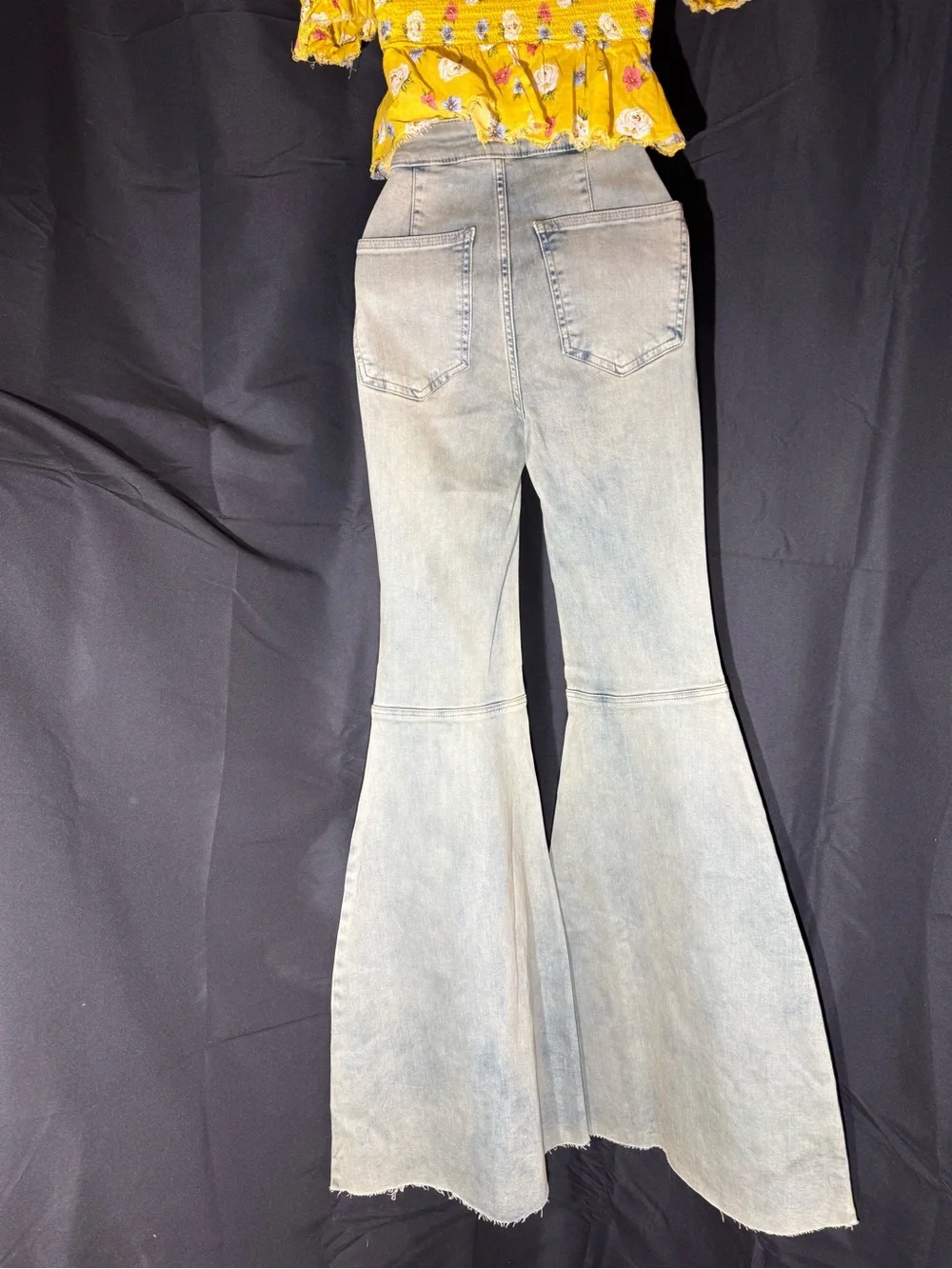 High-Waist Free People Light Blue Flare Jeans - Women